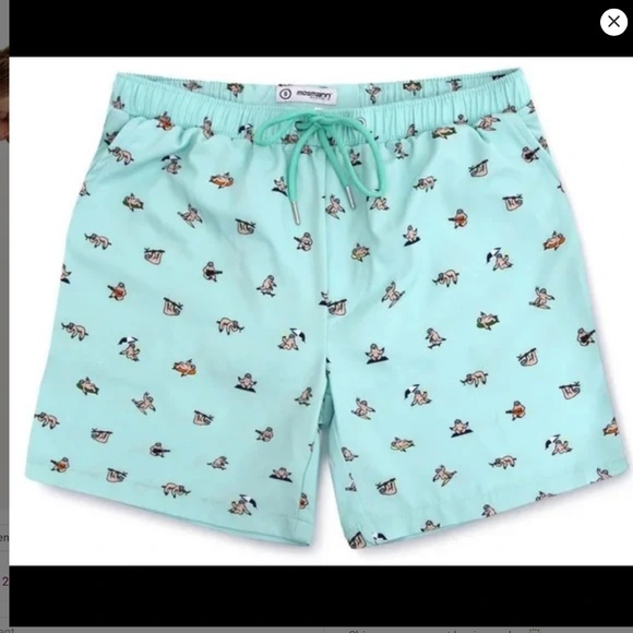 Men's Light Blue Swim Shorts - Picture 1 of 8